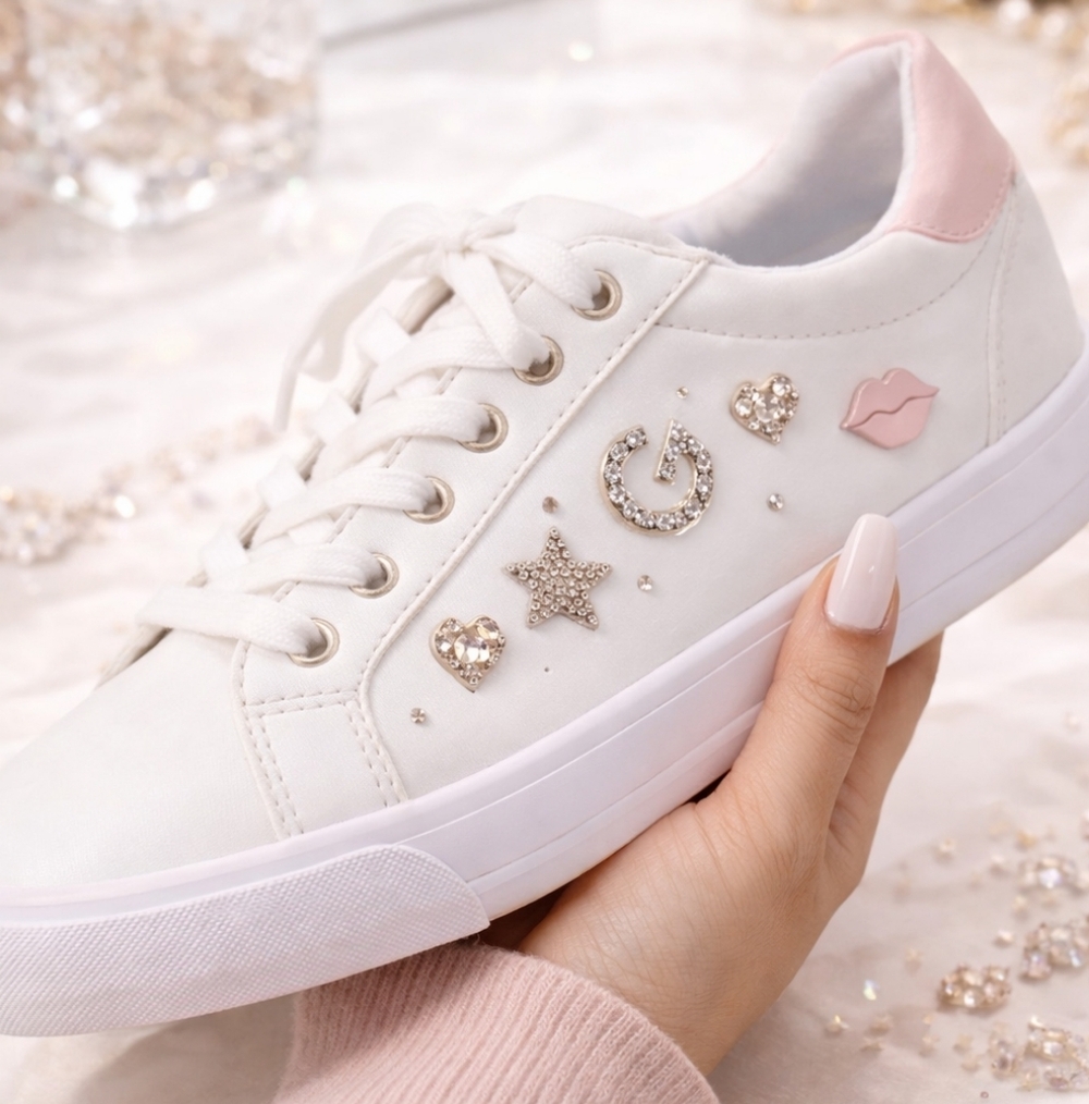 New! GUESS Love Charm Sneakers ✨ Size 7.5 | New w/ Tag | Chic Luxe Style